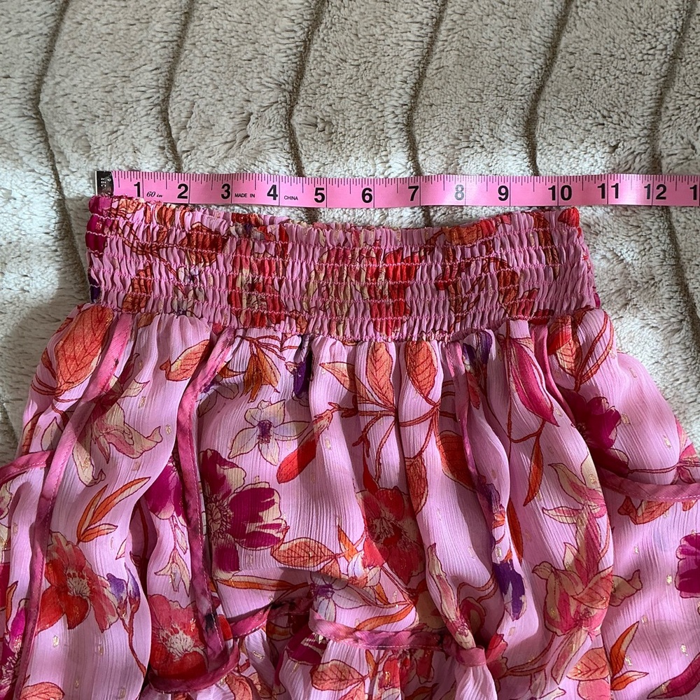 Misa Los Angeles Anka Flora Top AND Soma Mini Ruffled Skirt Fire Floral Mix - Picture 12 of 16